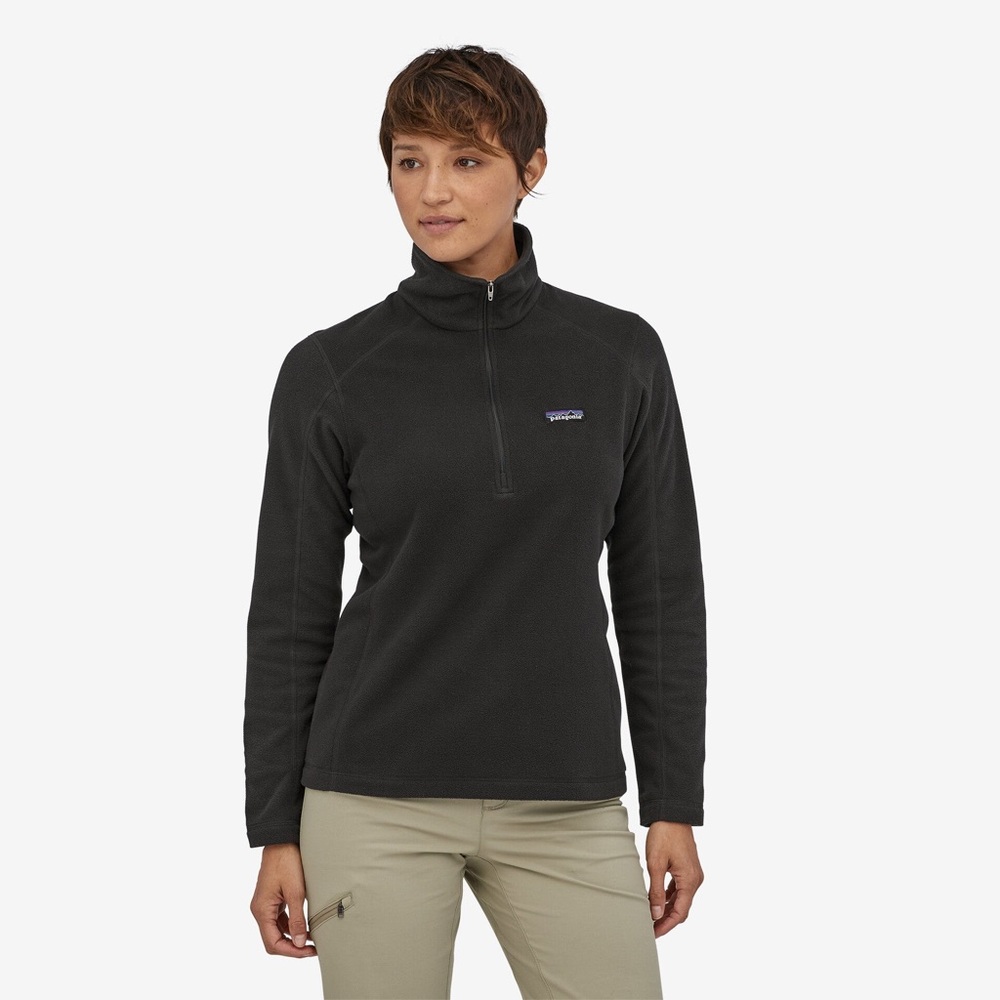 PATAGONIA WOMEN'S MICRO D 1/4-ZIP FLEECE - BLACK